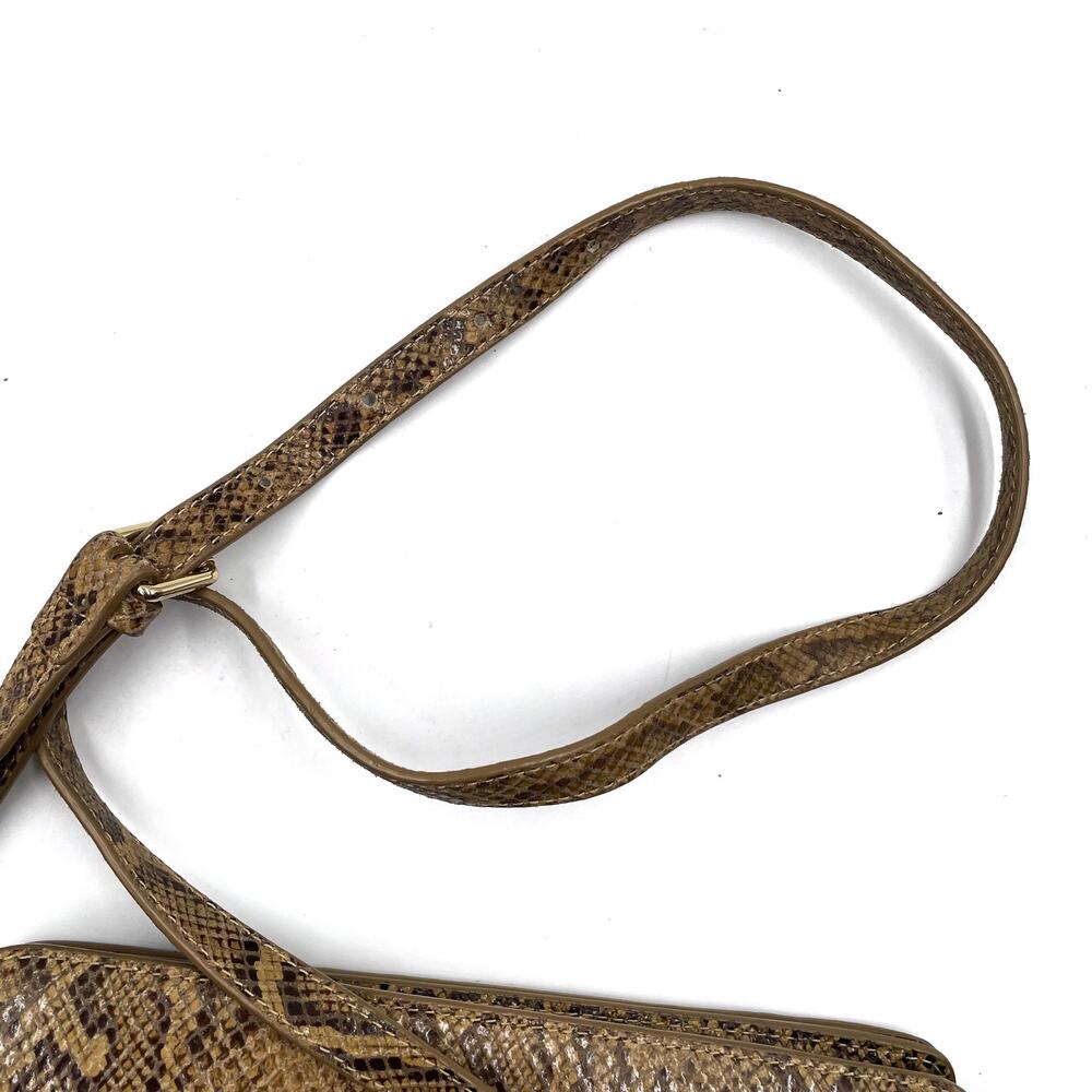 Loeffler Randall Katalina Snake Print Bag‎ Brown Shoulder Crossbody Strap - Picture 8 of 16